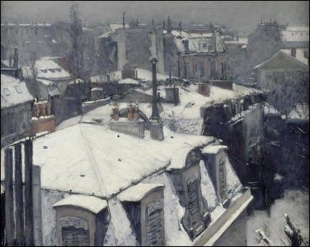 GUSTAVE CAILLEBOTTE - TOITS SOUS LA NEIGE GUSTAVE CAILLEBOTTE - TOITS SOUS LA NEIGE