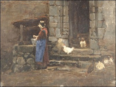 ARMAND CHARNAY - PAYSANNE PUISANT DE L'EAU, ENTOURÉE D'UNE BASSE-COUR ARMAND CHARNAY - PAYSANNE PUISANT DE L'EAU, ENTOURÉE D'UNE BASSE-COUR